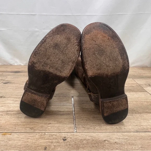 Frye Brown Tall Boots with Studded Strap - Picture 12 of 13